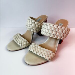 Steve Madden Beige Braided Block Heel Sandals – Size 7.5